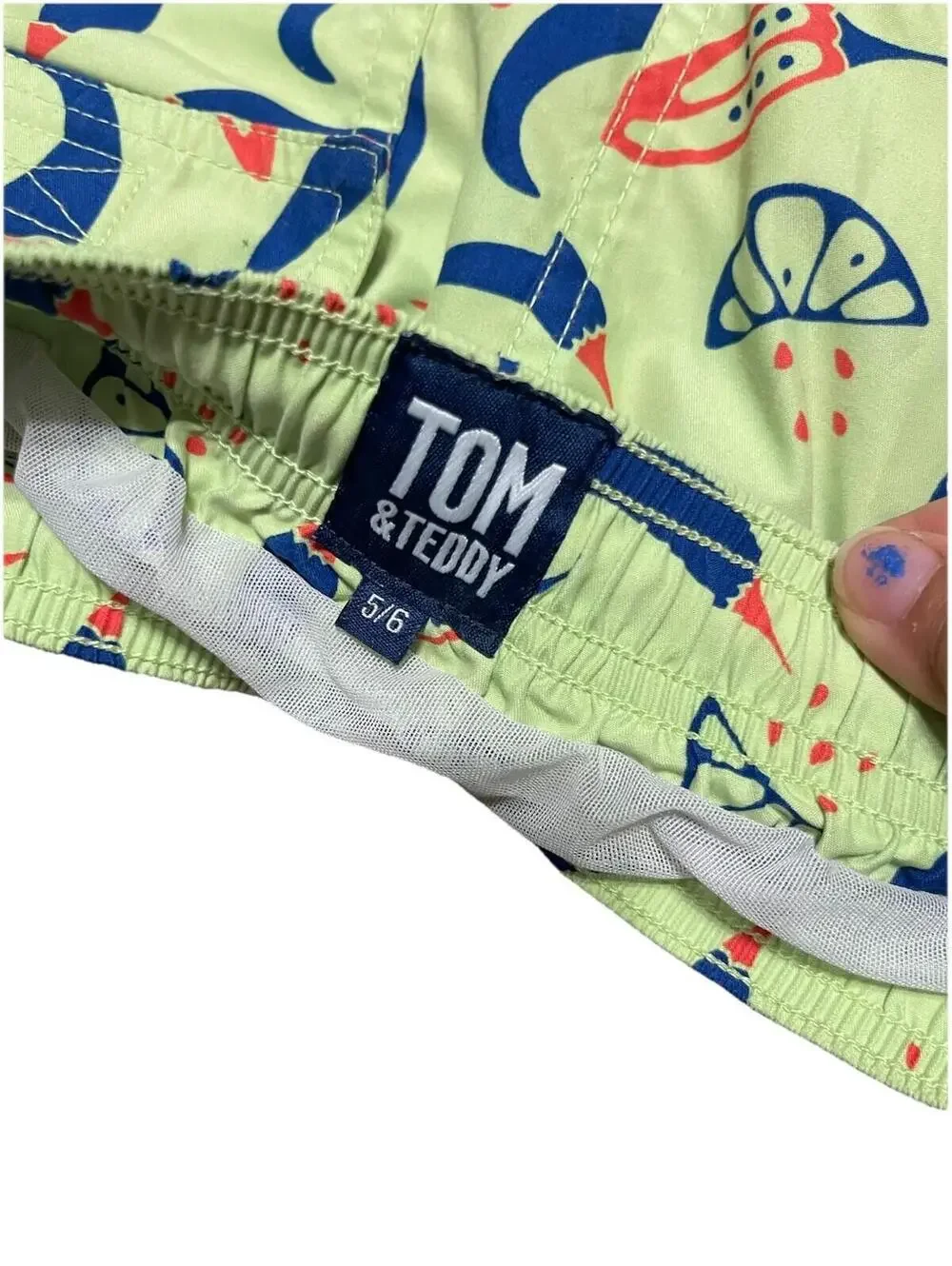 Tom & Teddy Boys Size‎ 5-6 Lined Swim Trunks Adjustable Waist H99